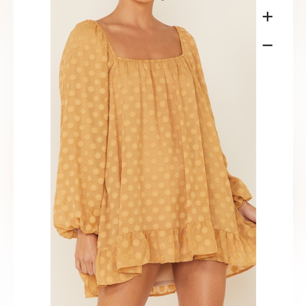 Show Me Your MuMu yellow dot dress SZ M